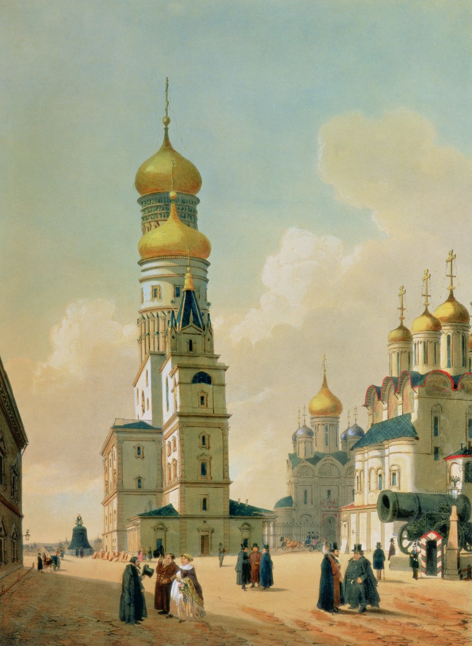La Torre Campanaria di Ivan il Grande nel Cremlino di Mosca, stampata da Lemercier, Parigi, 1840s da Felix Benoist