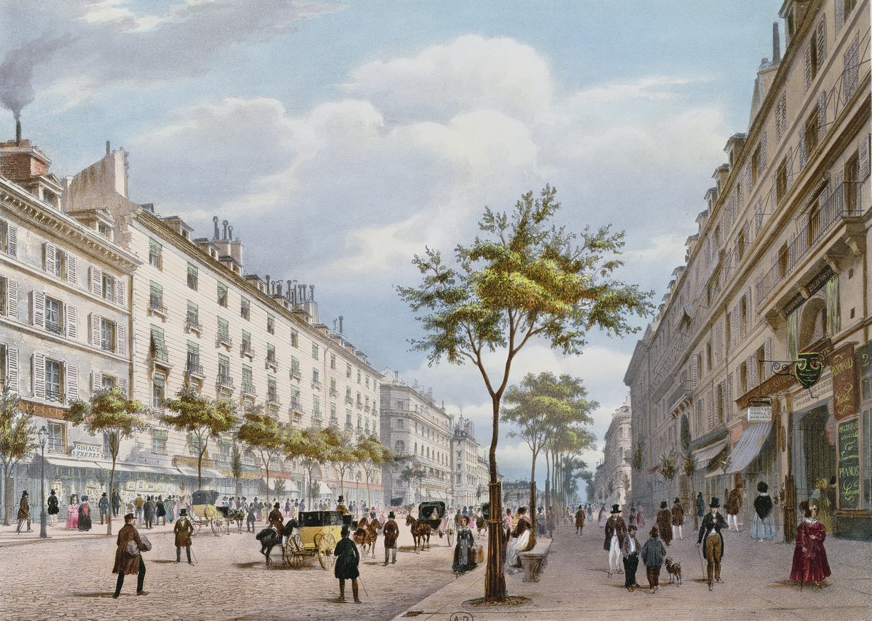 Il Boulevard des Italiens, c.1840 da Felix Benoist