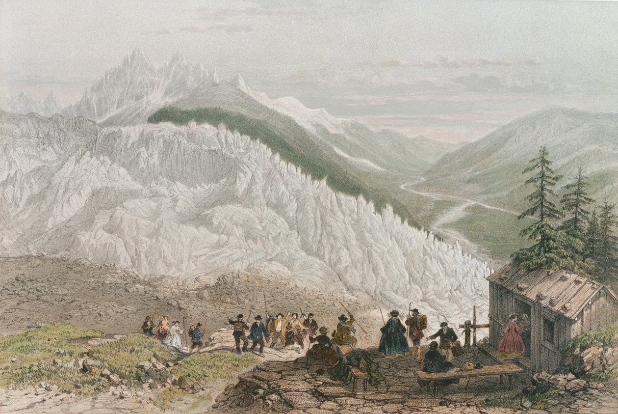 Il Ghiacciaio e la Valle di Chamonix, inciso da Adolphe Bayot (1810-66) metà del XIX secolo da Felix Benoist