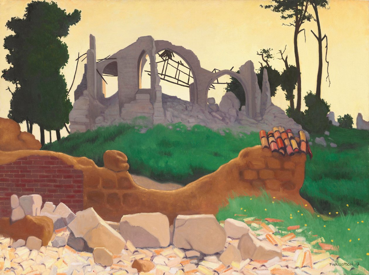 La chiesa di Souain, 1917 da Felix Edouard Vallotton