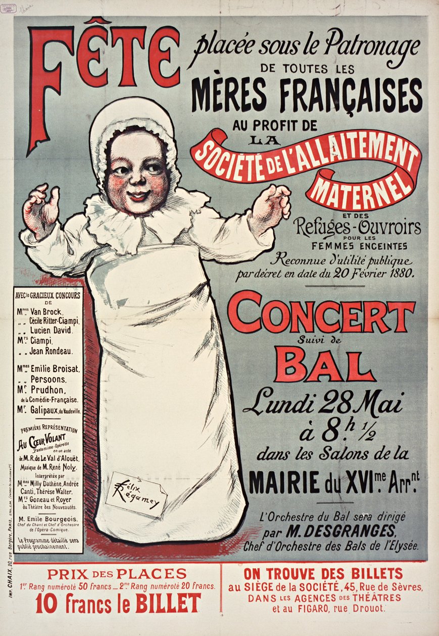Poster per la Festa della Mamma francese nel 1906 da Felix Regamey