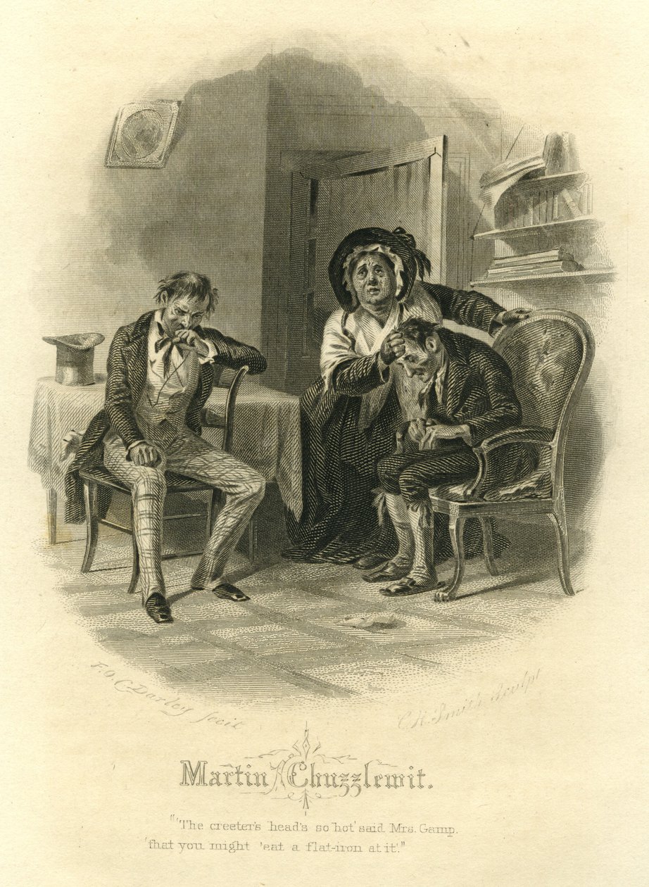 Martin Chuzzlewit: Mrs Gamp, inciso da C.H. Smith, 1866 da Felix Octavius Carr Darley