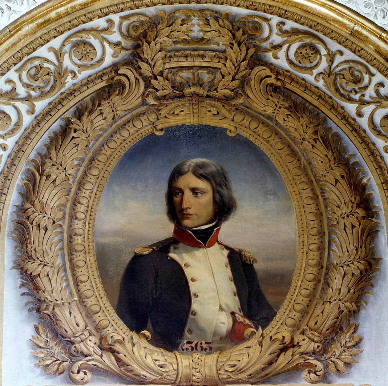 Ritratto di Napoleone Bonaparte (1769-1821) in uniforme da tenente colonnello del primo battaglione della Corsica nel 1792. Dipinto di Henri-Felix-Emmanuel Philippoteaux (1815-1884) 1834 da Felix (after) Philippoteaux