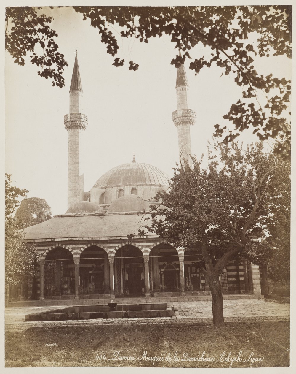 Damasco, moschea della tekke dei dervisci, Siria #404 da Félix Bonfils