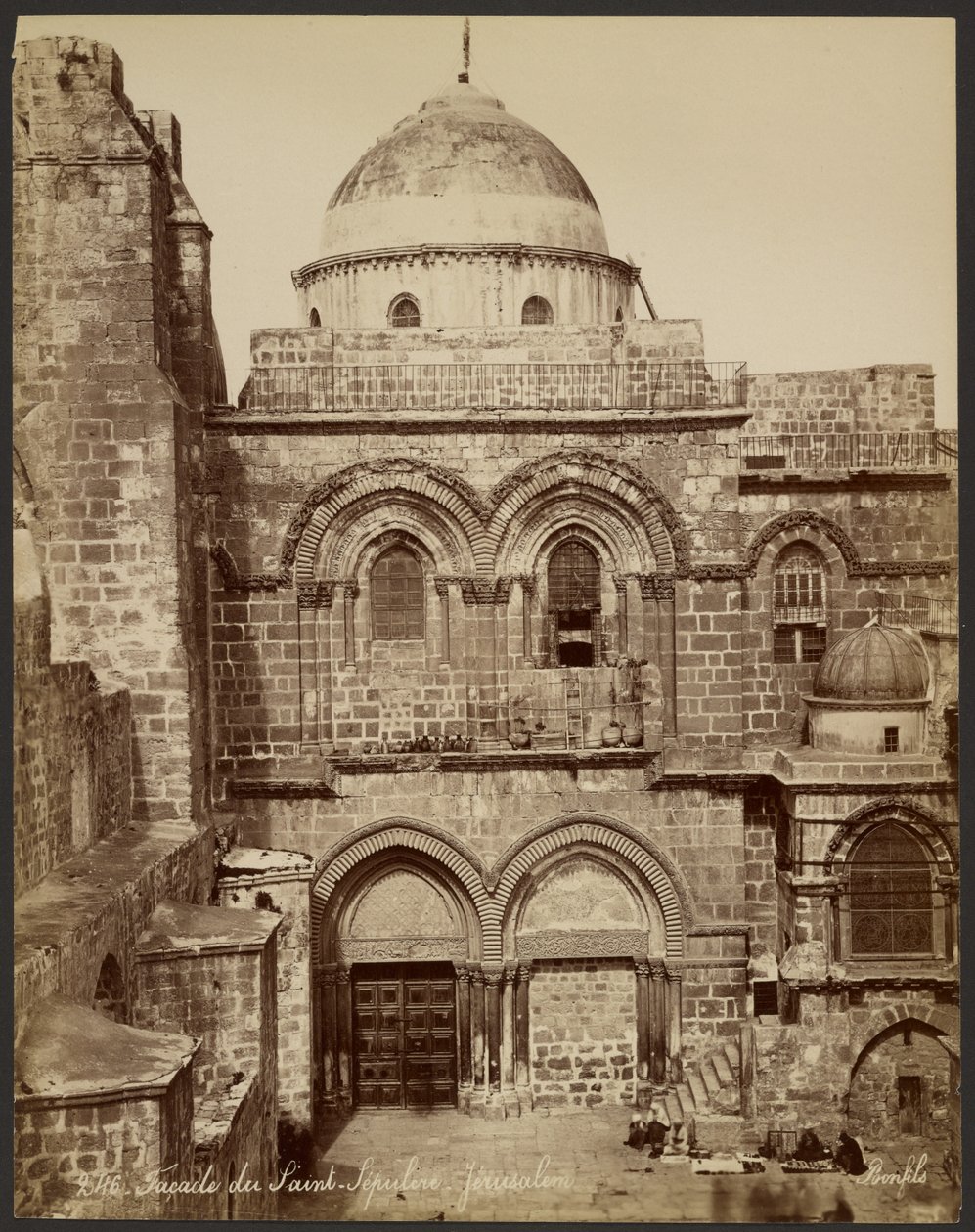 Facciata del Santo Sepolcro, Gerusalemme da Félix Bonfils