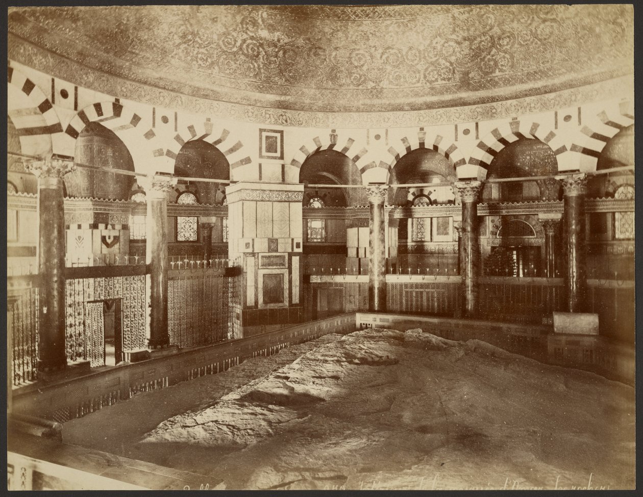 Interno, Cupola della Roccia, Gerusalemme da Félix Bonfils