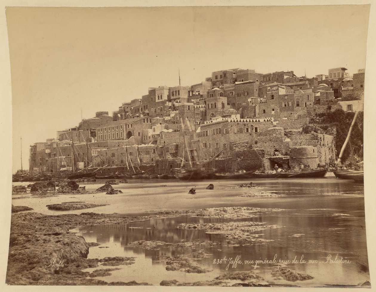 Jaffa, vista panoramica dal mare, Palestina da Félix Bonfils