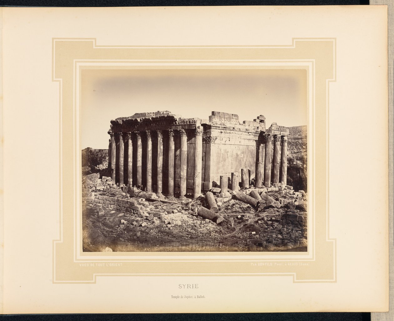 Siria: Tempio di Giove a Baalbek da Félix Bonfils