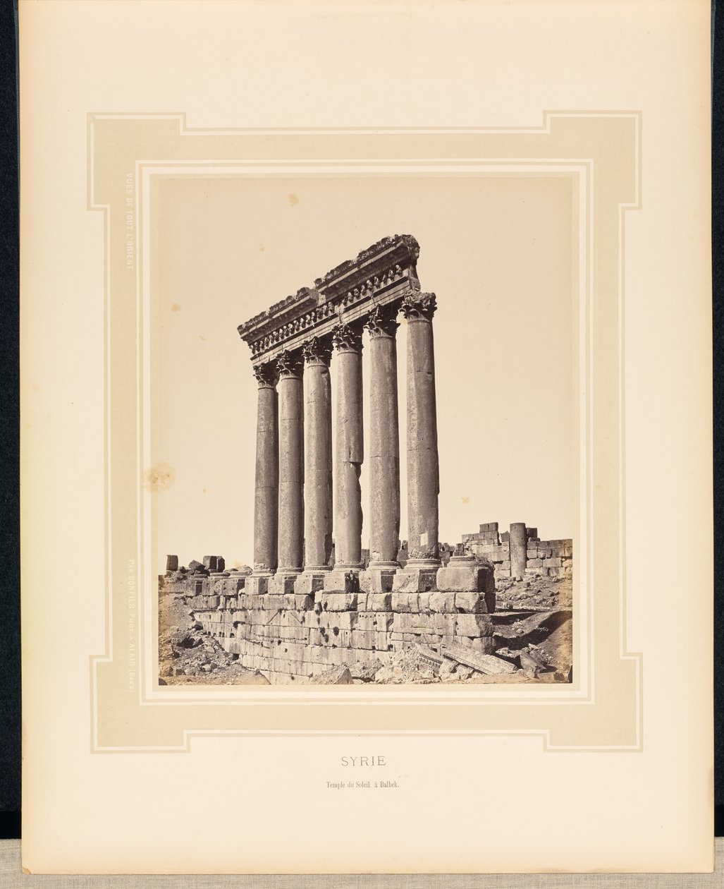Siria: Tempio del Sole a Baalbek da Félix Bonfils
