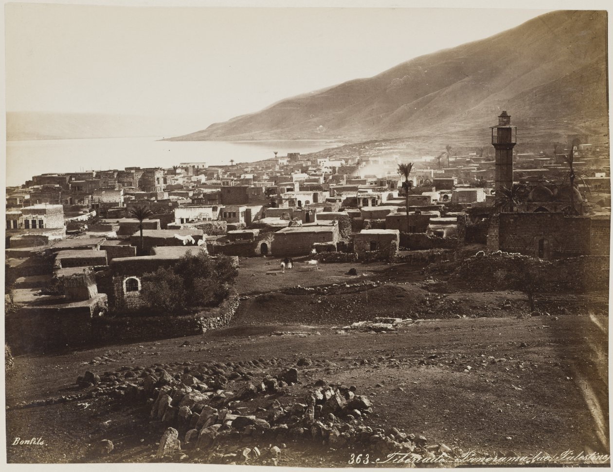 Tiberiade, Panorama Lae Palestine #363 da Félix Bonfils