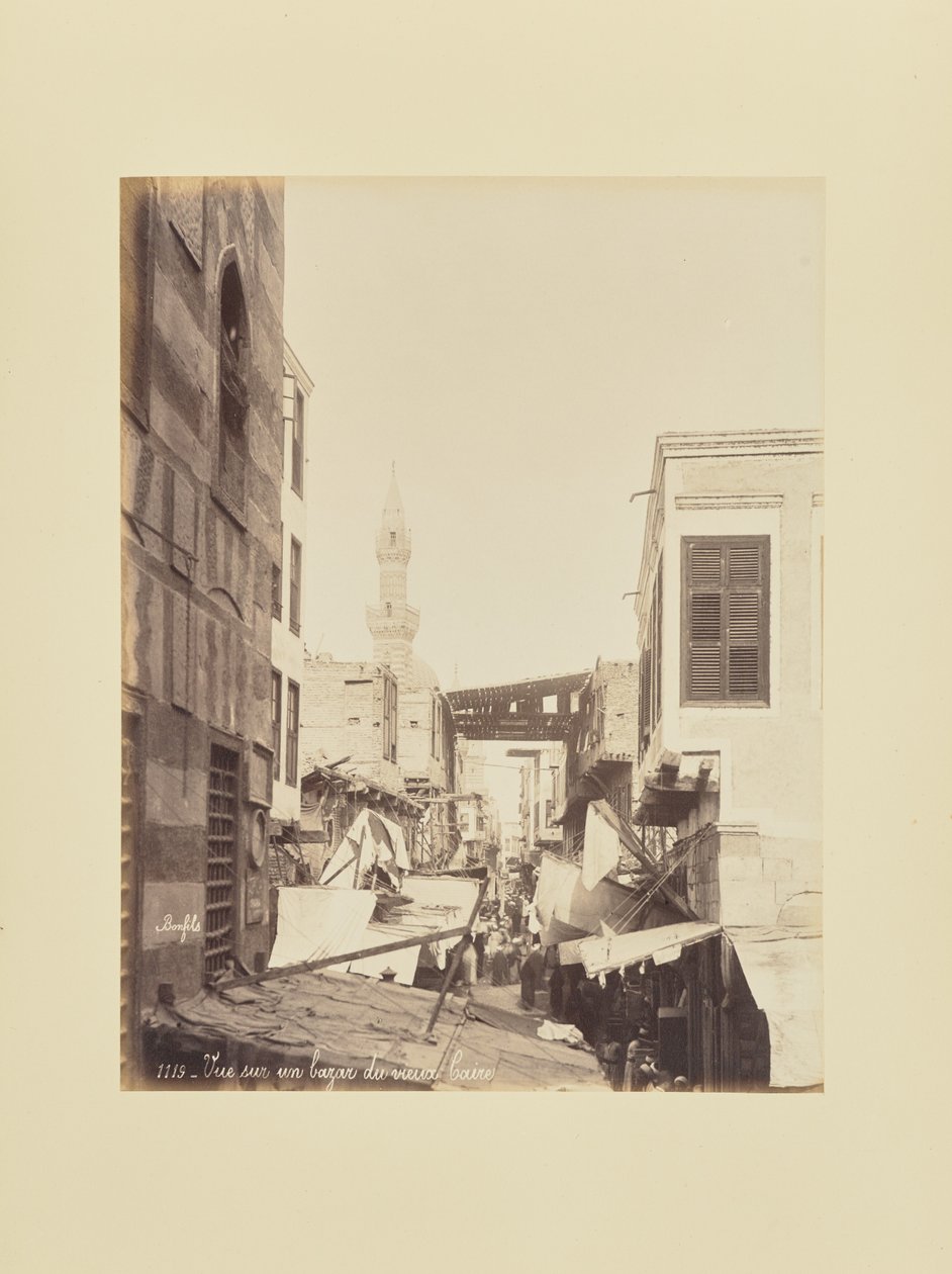Vista di un bazar nel Cairo Vecchio da Félix Bonfils