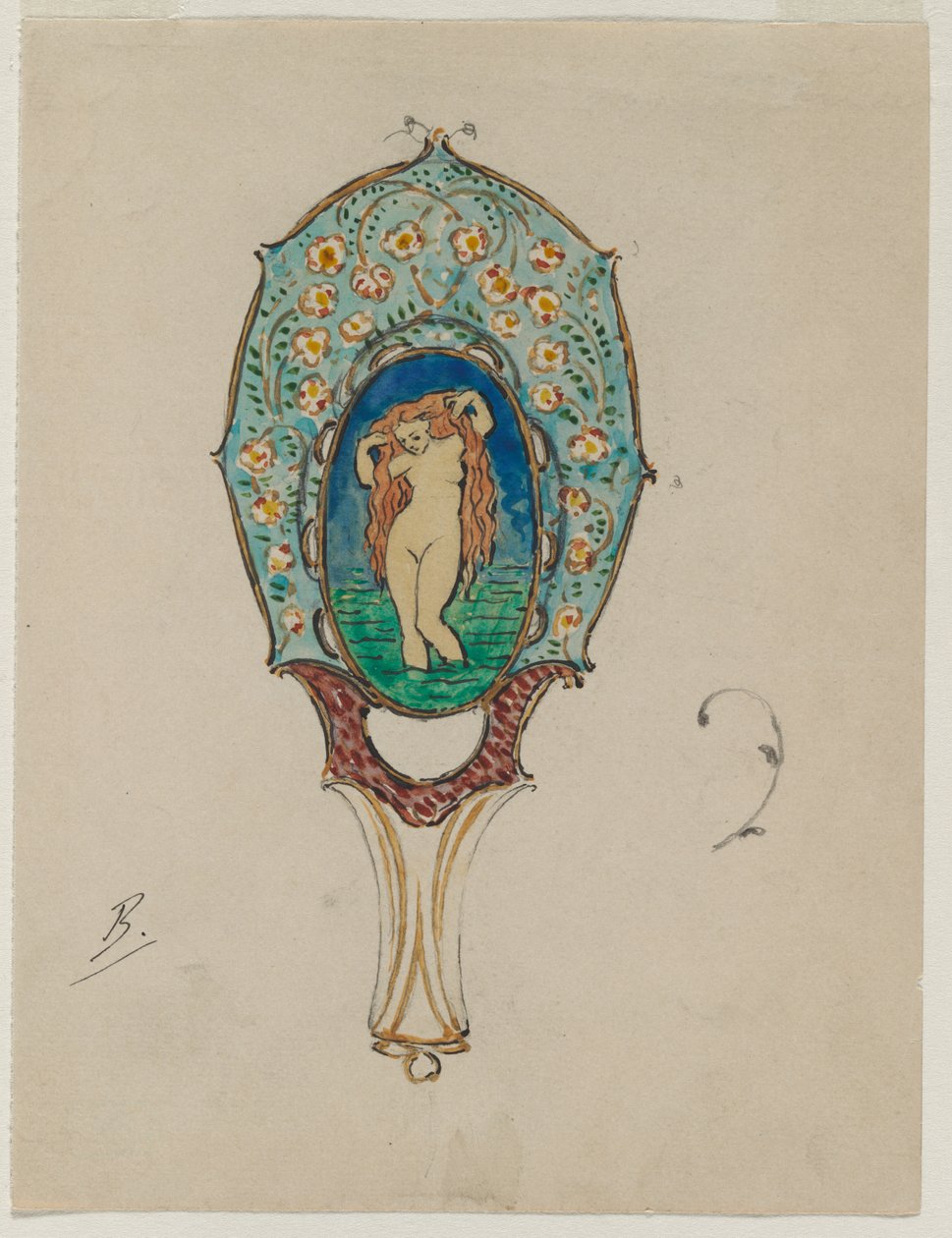 Progetto per uno Specchio da Mano, c. 1900-1902 da Felix Bracquemond
