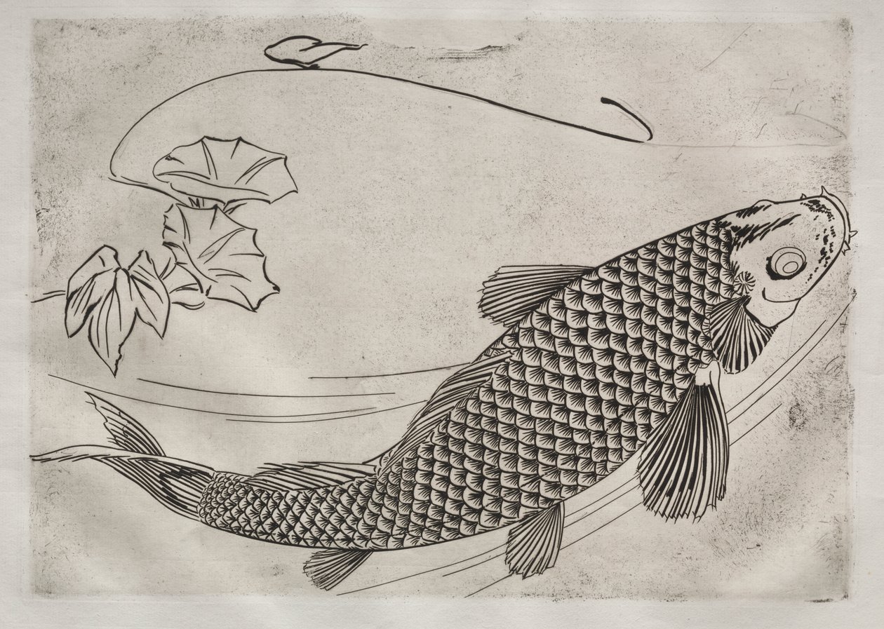 Servizio da tavola (servizio Rousseau): Grande pesce in stile giapponese (n. 19) da Felix Bracquemond