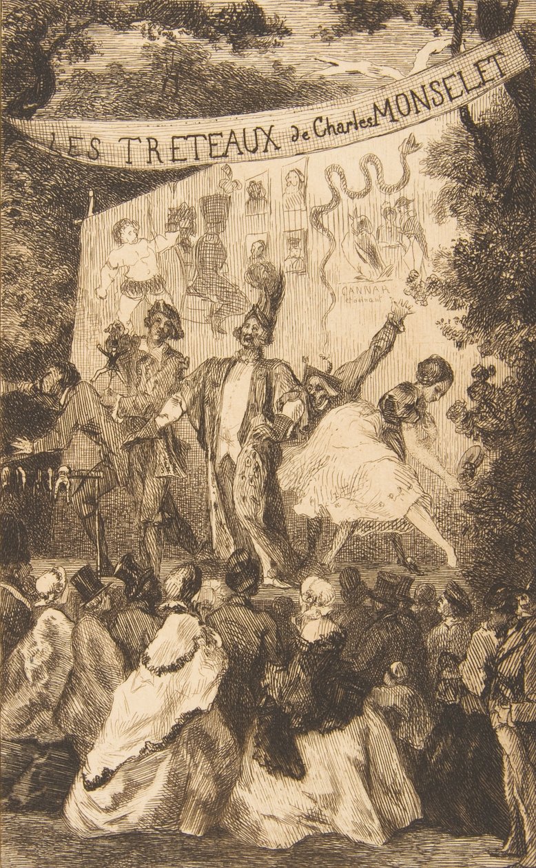 Frontespizio per Les Tréteaux de Monselet da Felix Bracquemond