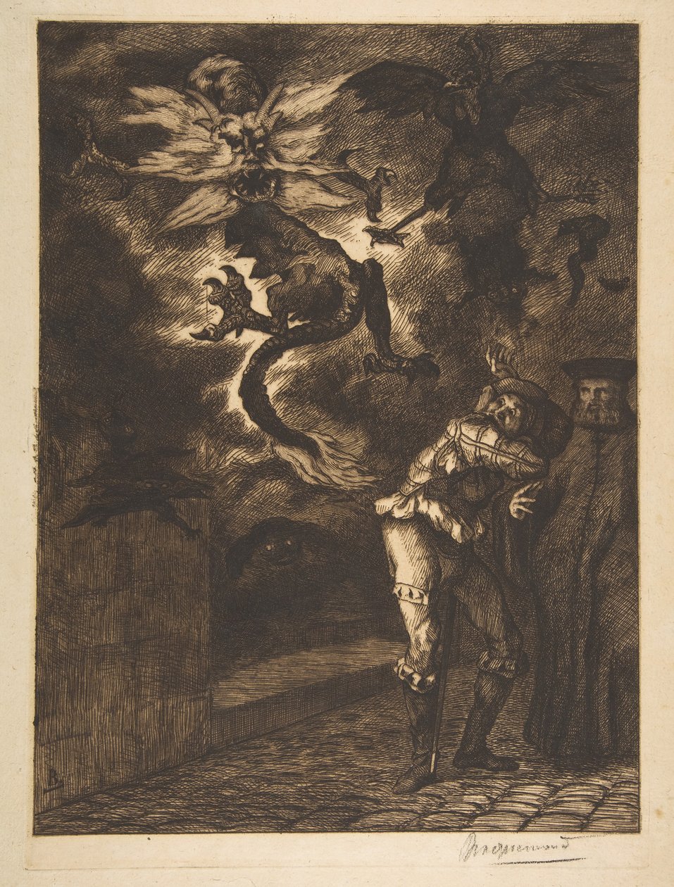 Hors de mon soleil, canailles! Panurge sortant de chez Raminagrobis da Felix Bracquemond