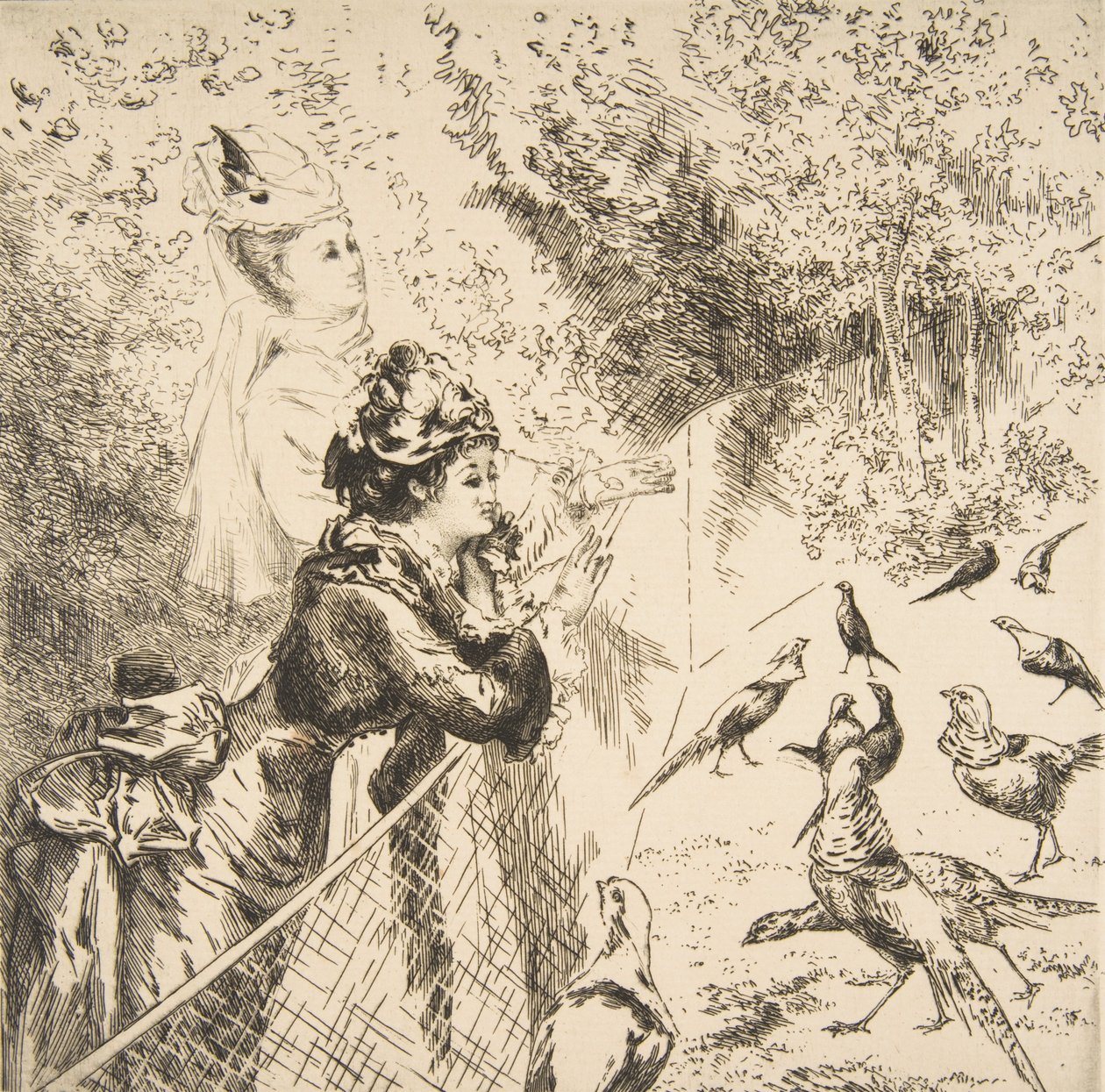 Nel giardino zoologico, ca. 1873 da Felix Bracquemond