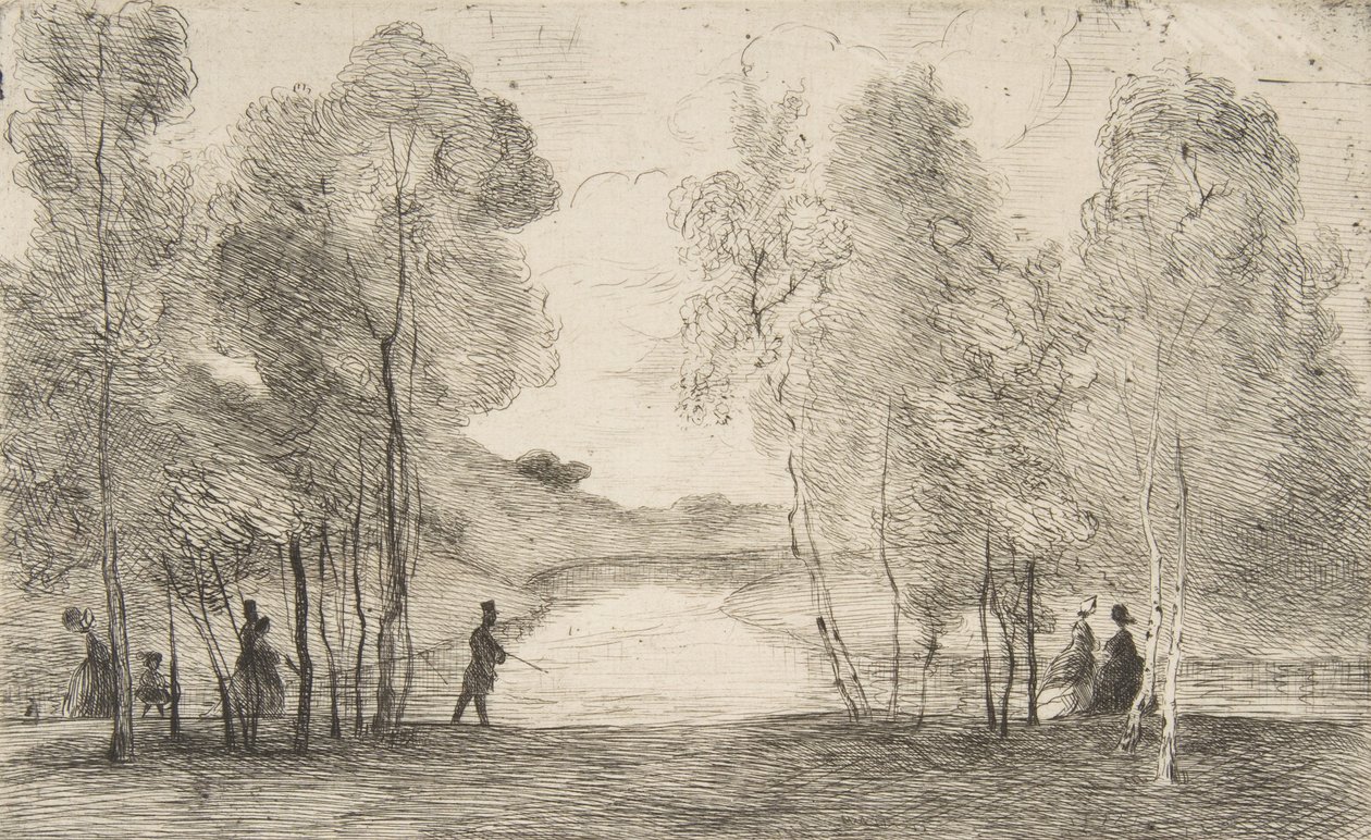 Il Lago del Bois de Boulogne, intorno al 1858 da Felix Bracquemond