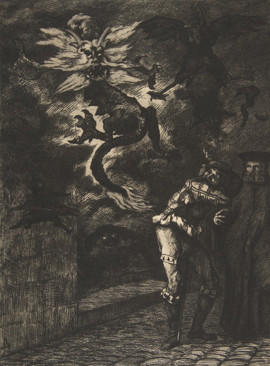 Panurge che esce da casa di Raminagrobis da Felix Bracquemond