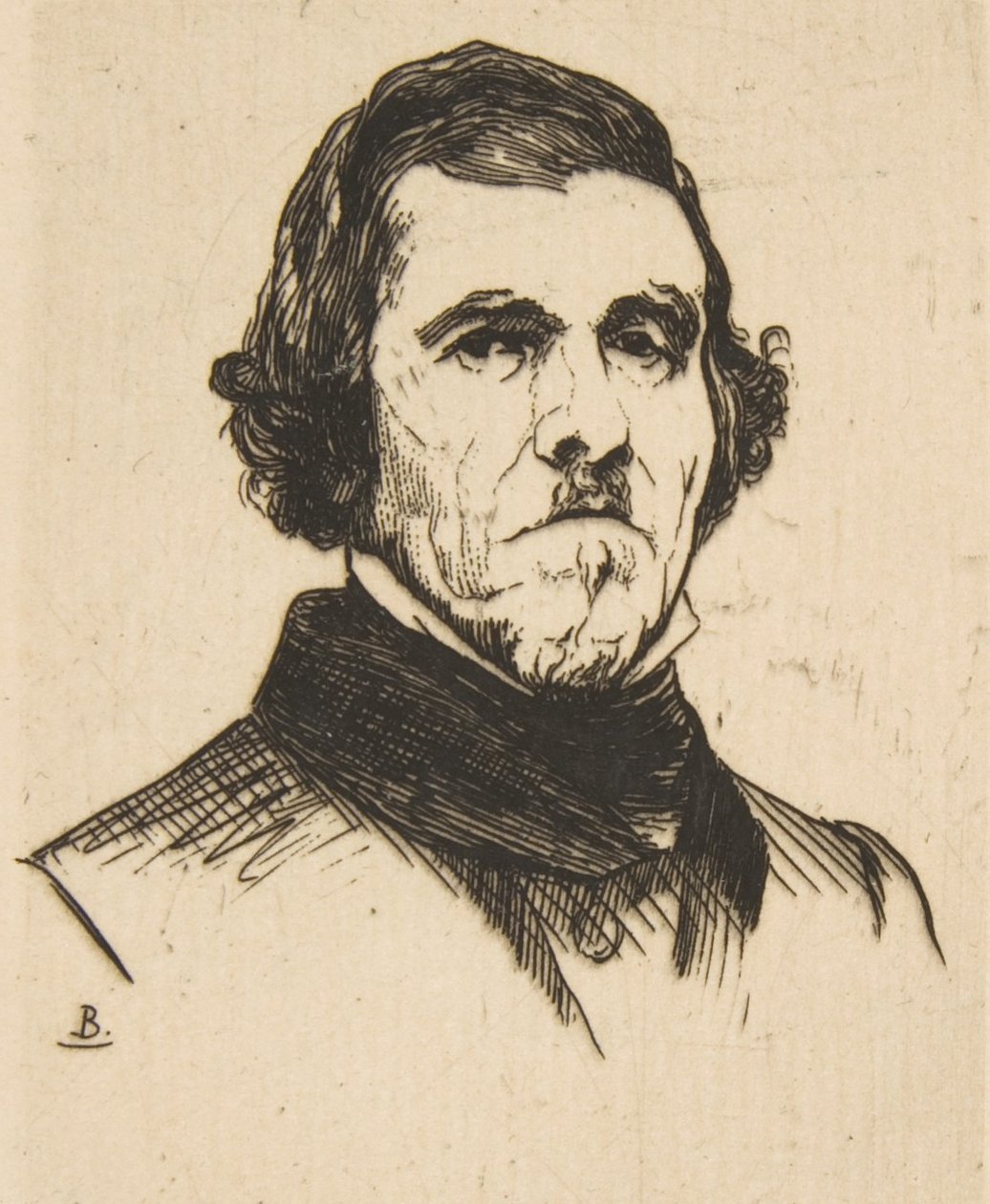 Ritratto di Eugène Delacroix da Felix Bracquemond
