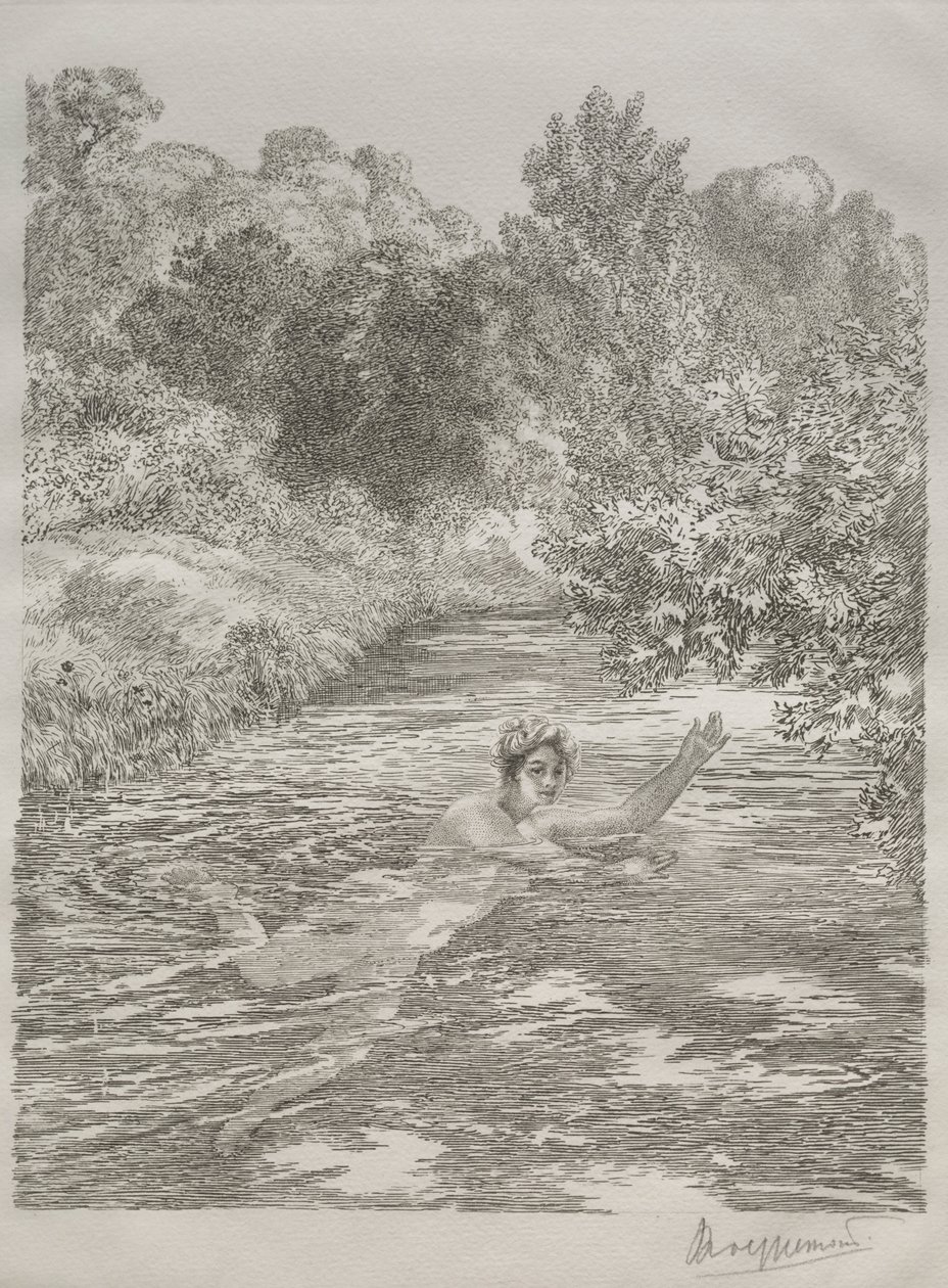 Il bagnante, c. 1860-70 da Felix Bracquemond