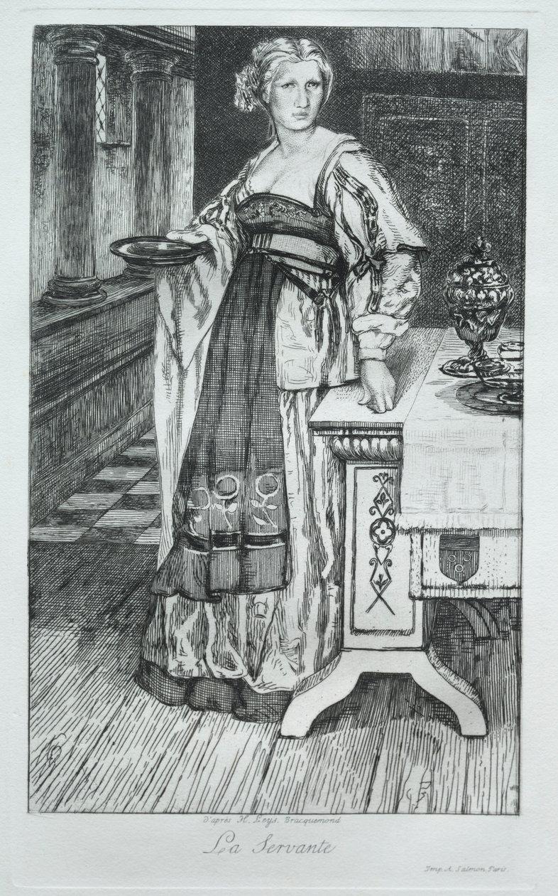 La serva, dopo H. Leys da Felix Bracquemond