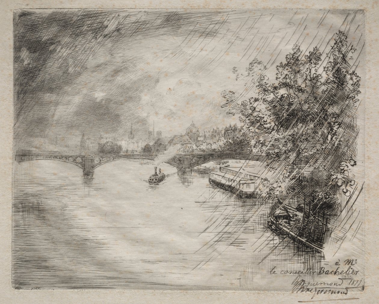 Veduta del Ponte di Saint-Pères da Felix Bracquemond