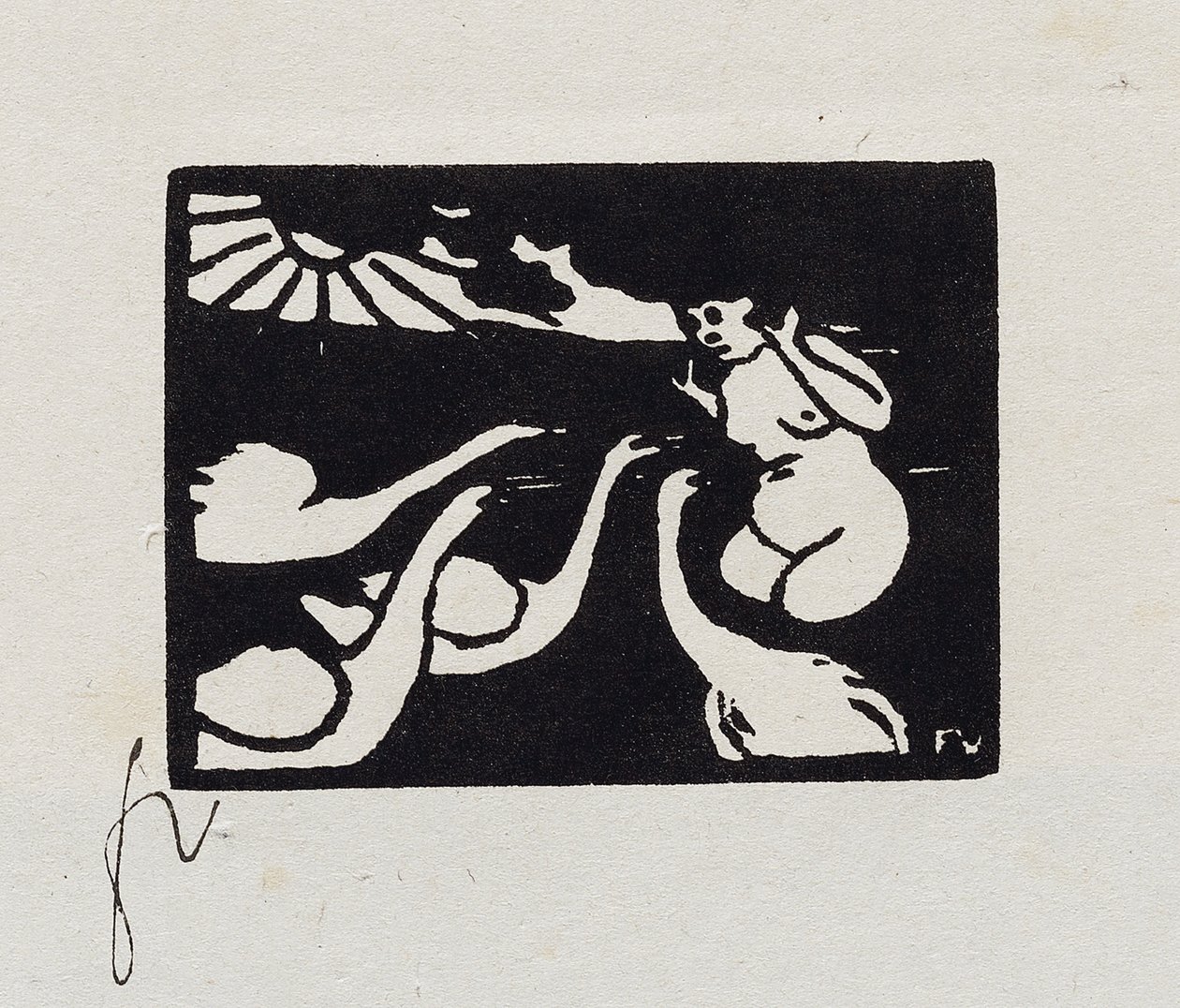 Bagnante con Cigni, X da "Les Petites Baigneuses", 1893 da Felix Edouard Vallotton
