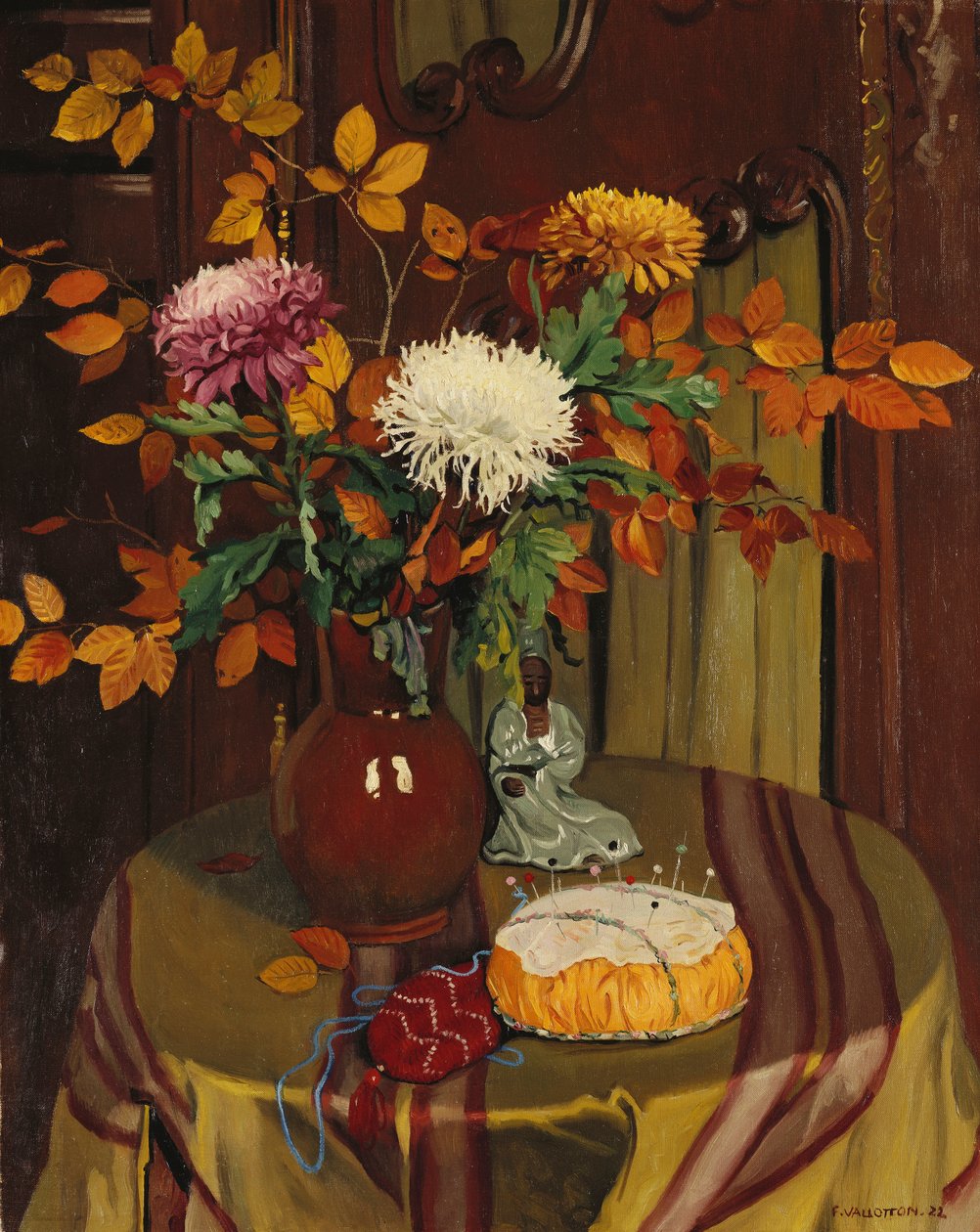 Crisantemi e fogliame autunnale; Chrysanthemes et Feuillage d