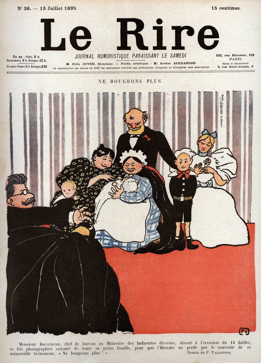 Copertina del giornale "Le Rire", n.36, 13 luglio 1895: "Ne bougeons plus" da Felix Edouard Vallotton