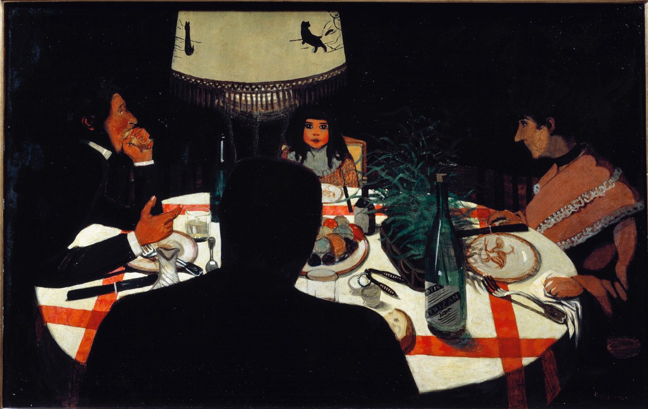 Cena, effetto lampada da Felix Edouard Vallotton
