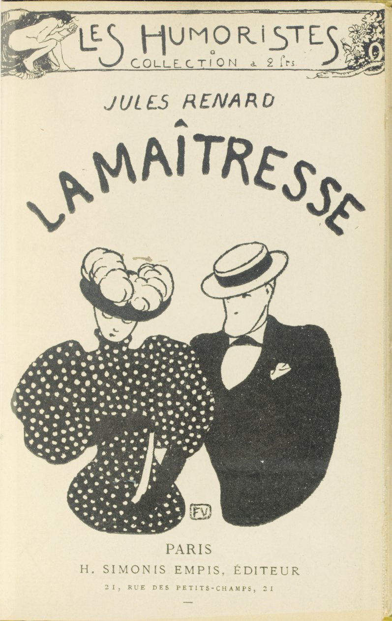 Copertina di "La Maîtresse" di Jules Renard, 1896 da Felix Edouard Vallotton