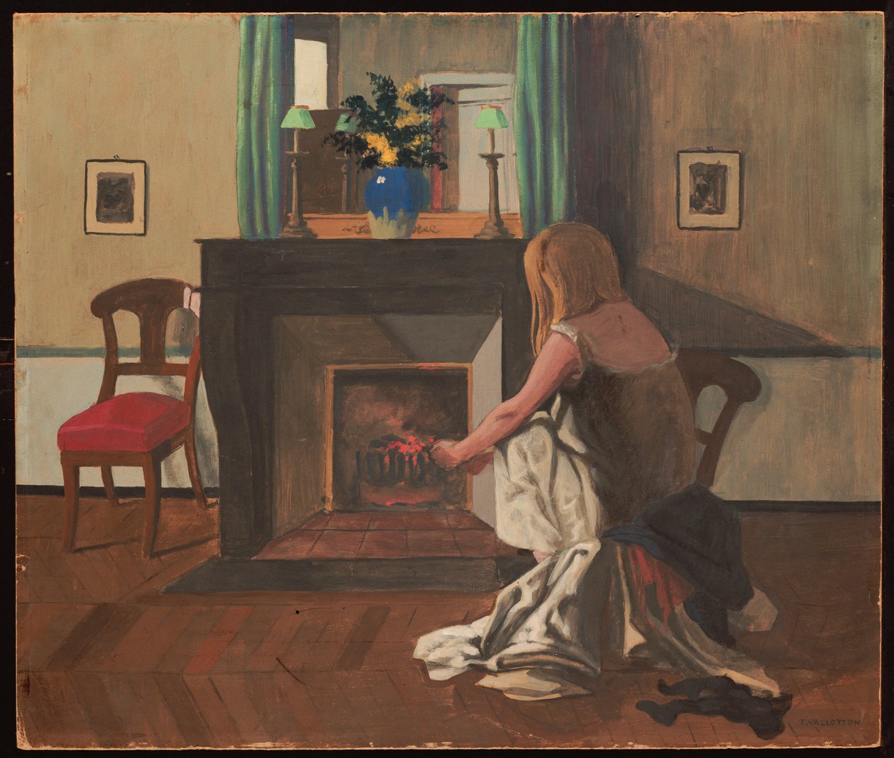 Interno con una donna in camicia da notte, 1899 da Felix Edouard Vallotton