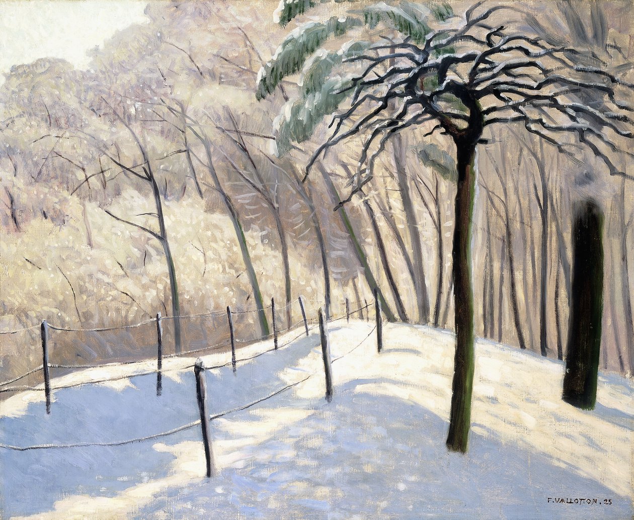 Paesaggio innevato nel Bois de Boulogne; Paysage de neige au Bois de Boulogne, 1905 da Felix Edouard Vallotton