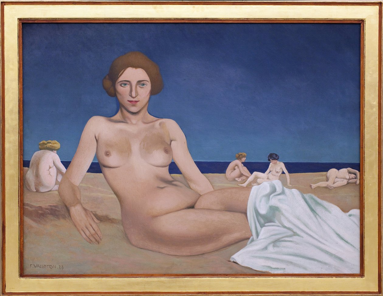 Prendere il sole sulla spiaggia da Felix Edouard Vallotton