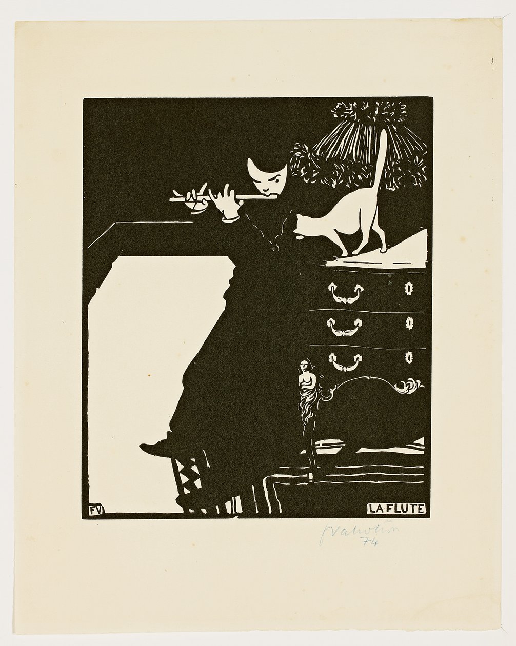 Il flauto, dalla serie "Strumenti musicali", 1896-97 da Felix Edouard Vallotton