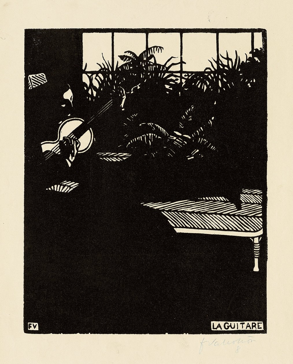 La chitarra, dalla serie "Strumenti musicali" da Felix Edouard Vallotton
