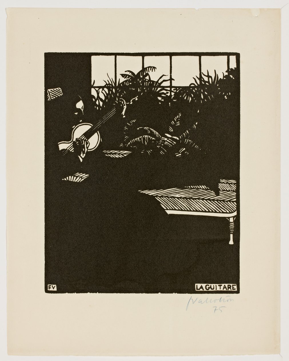 La chitarra, dalla serie "Strumenti musicali" da Felix Edouard Vallotton