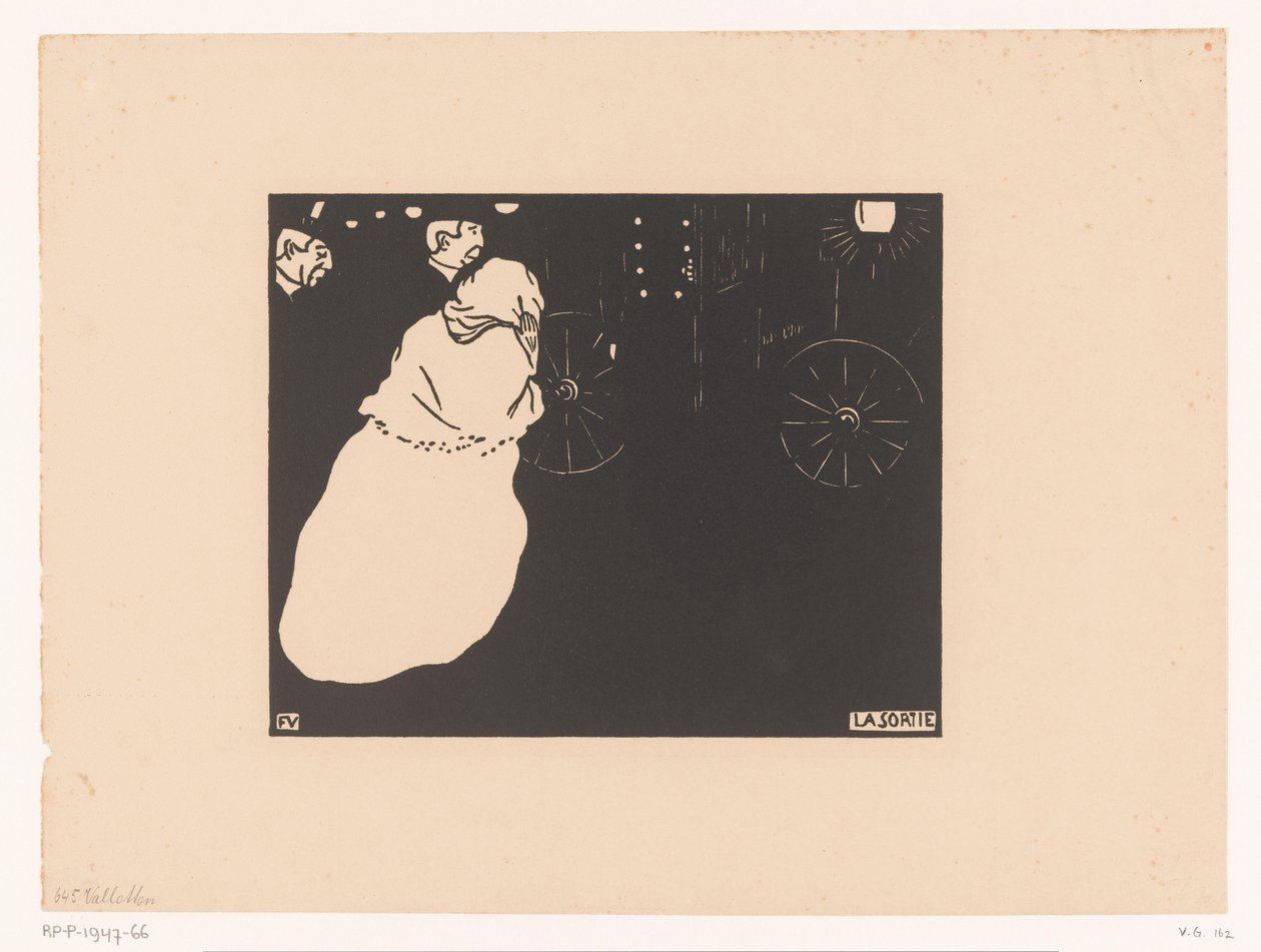 Due signori e una signora vicino a una carrozza da Felix Edouard Vallotton