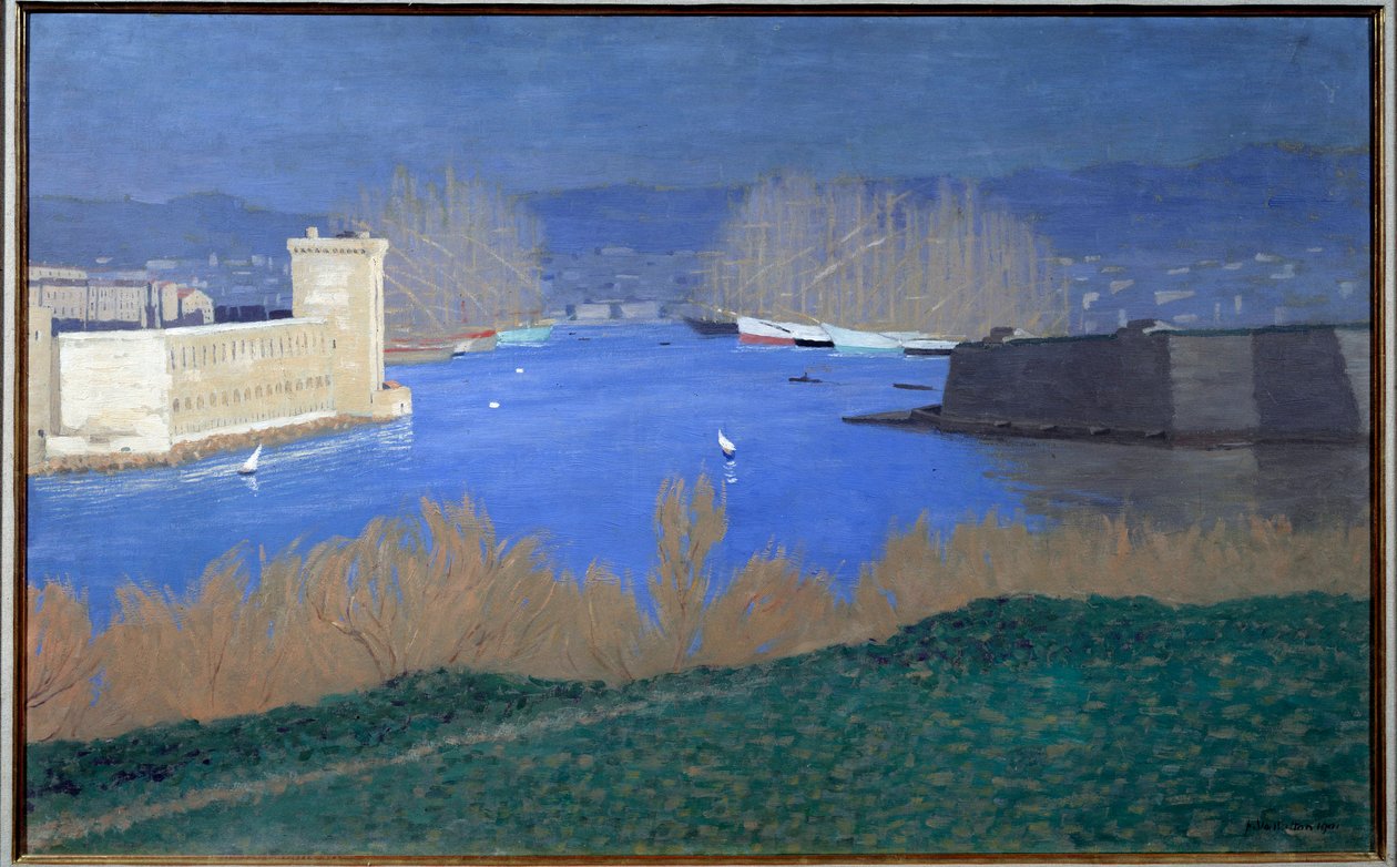 Veduta del porto di Marsiglia Dipinto di Félix Vallotton (1865-1925) 1901 Collezione privata da Felix Edouard Vallotton