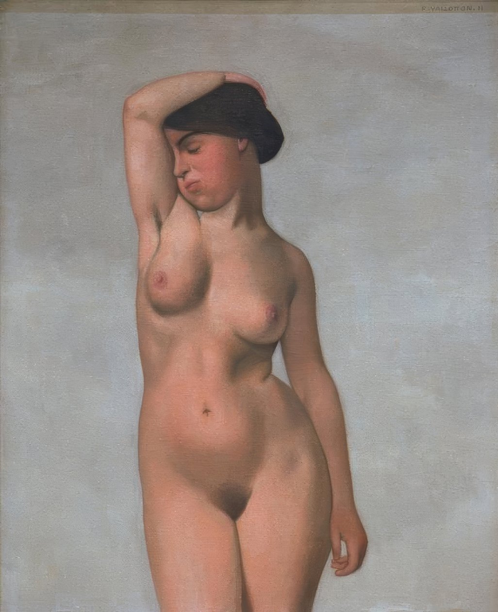Nudo femminile con braccio alzato da Felix Edouard Vallotton