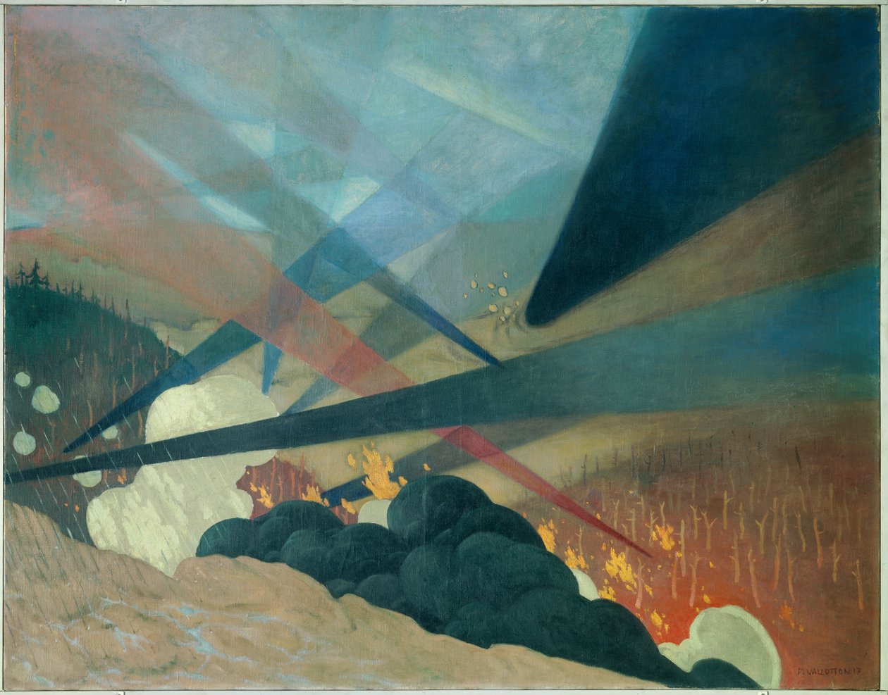 Prima guerra mondiale: Verdun. Dipinto di Felix Vallotton da Felix Edouard Vallotton