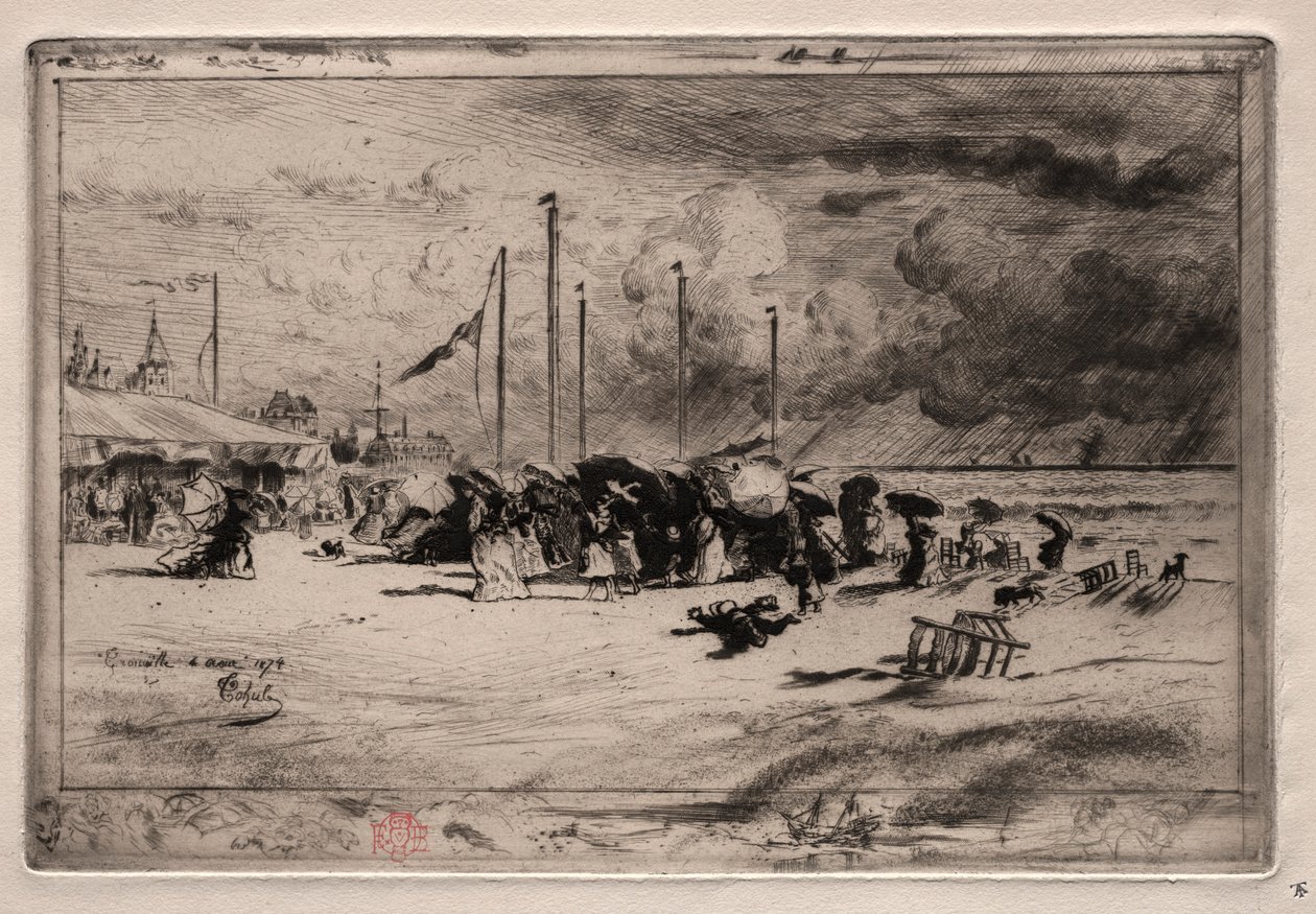 Una Burrasca a Trouville, 1874 da Felix Hilaire Buhot