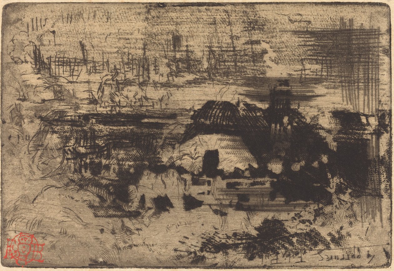Chaumières inglesi, c. 1879 da Felix Hilaire Buhot