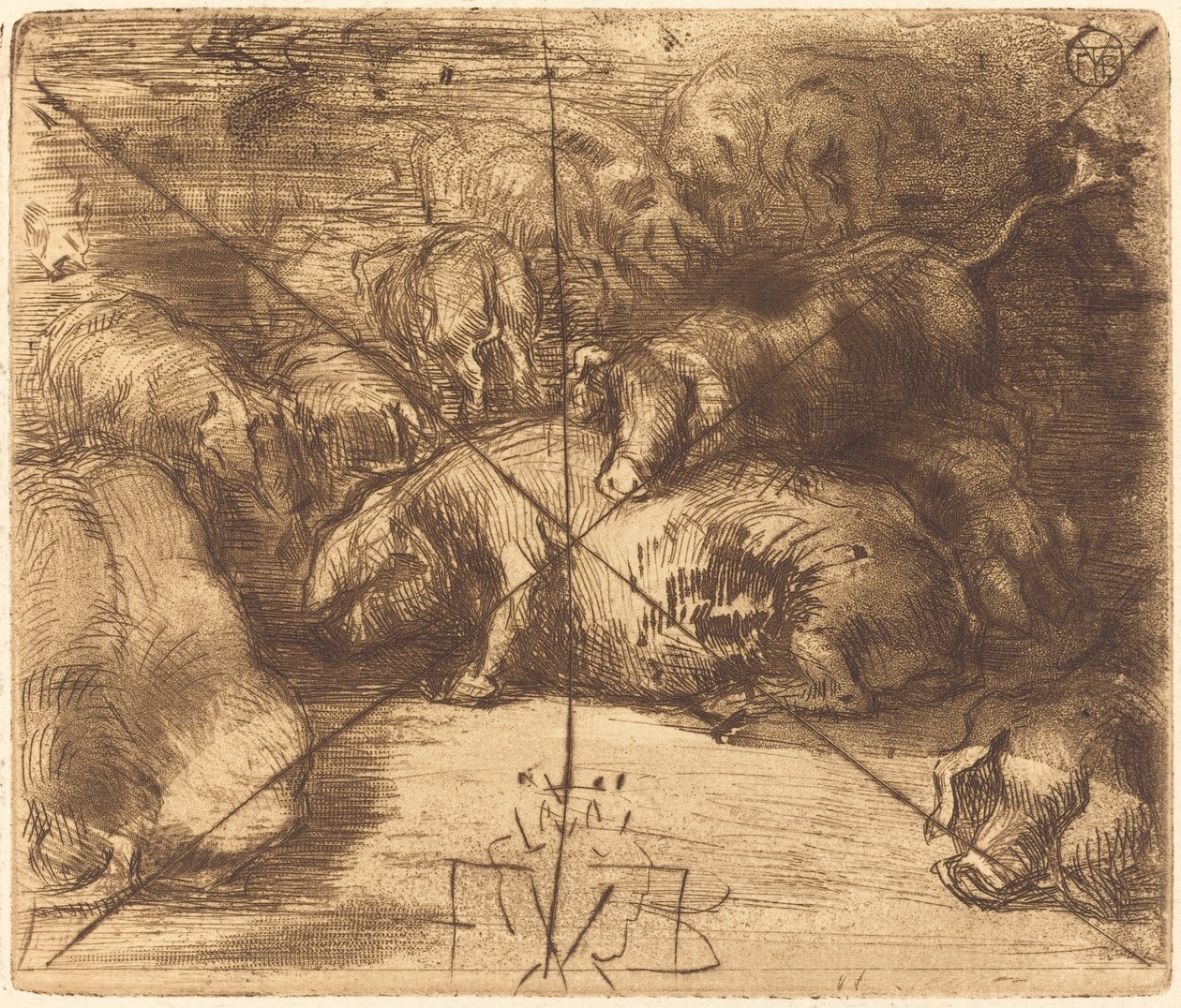 Maiali al sole da Felix Hilaire Buhot
