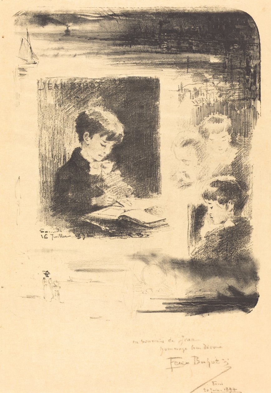 Enfant Dessinant, 1894 da Felix Hilaire Buhot