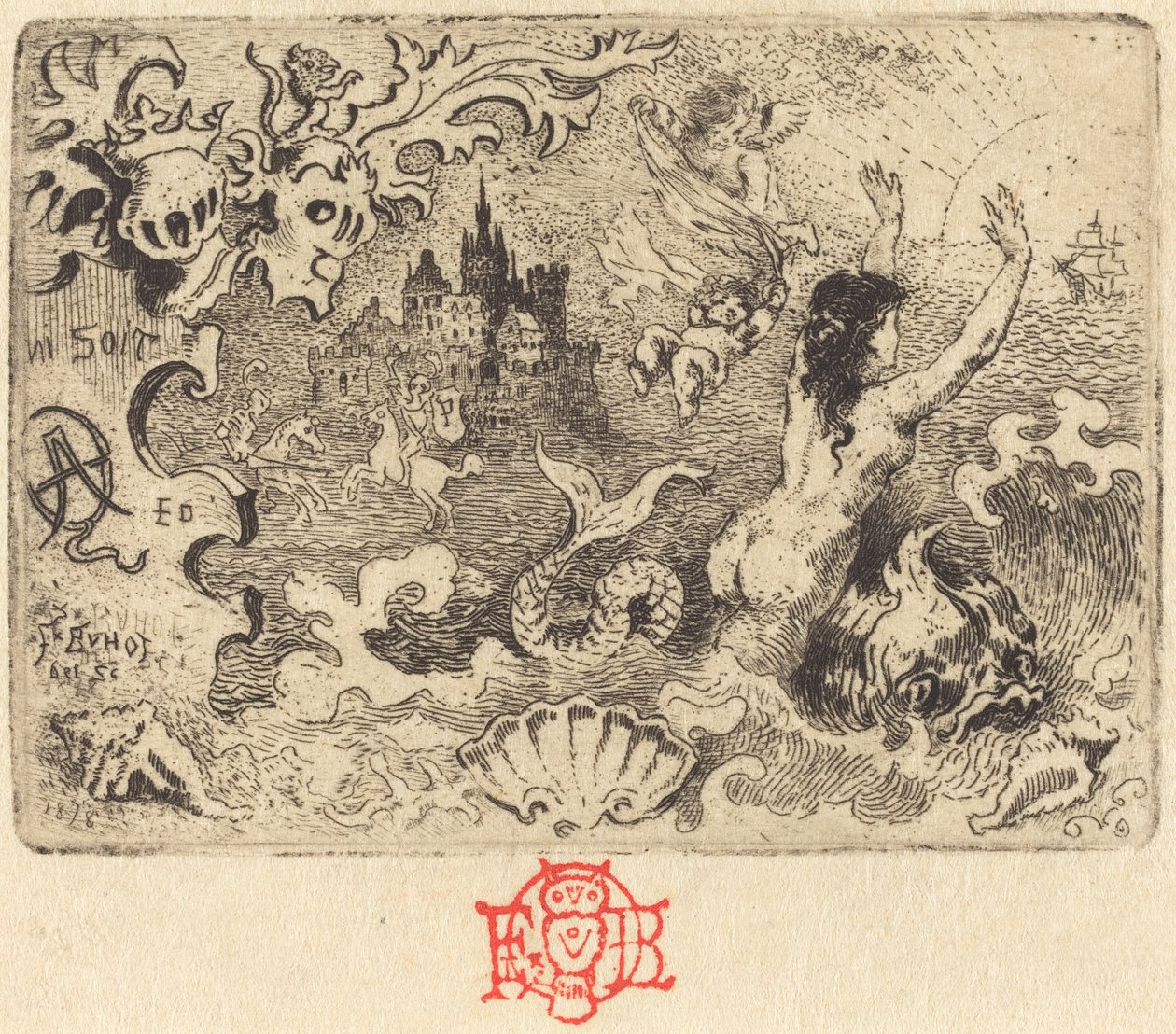 Le Diable amoureux di Jacques Cazotte (2ª vignetta) da Felix Hilaire Buhot