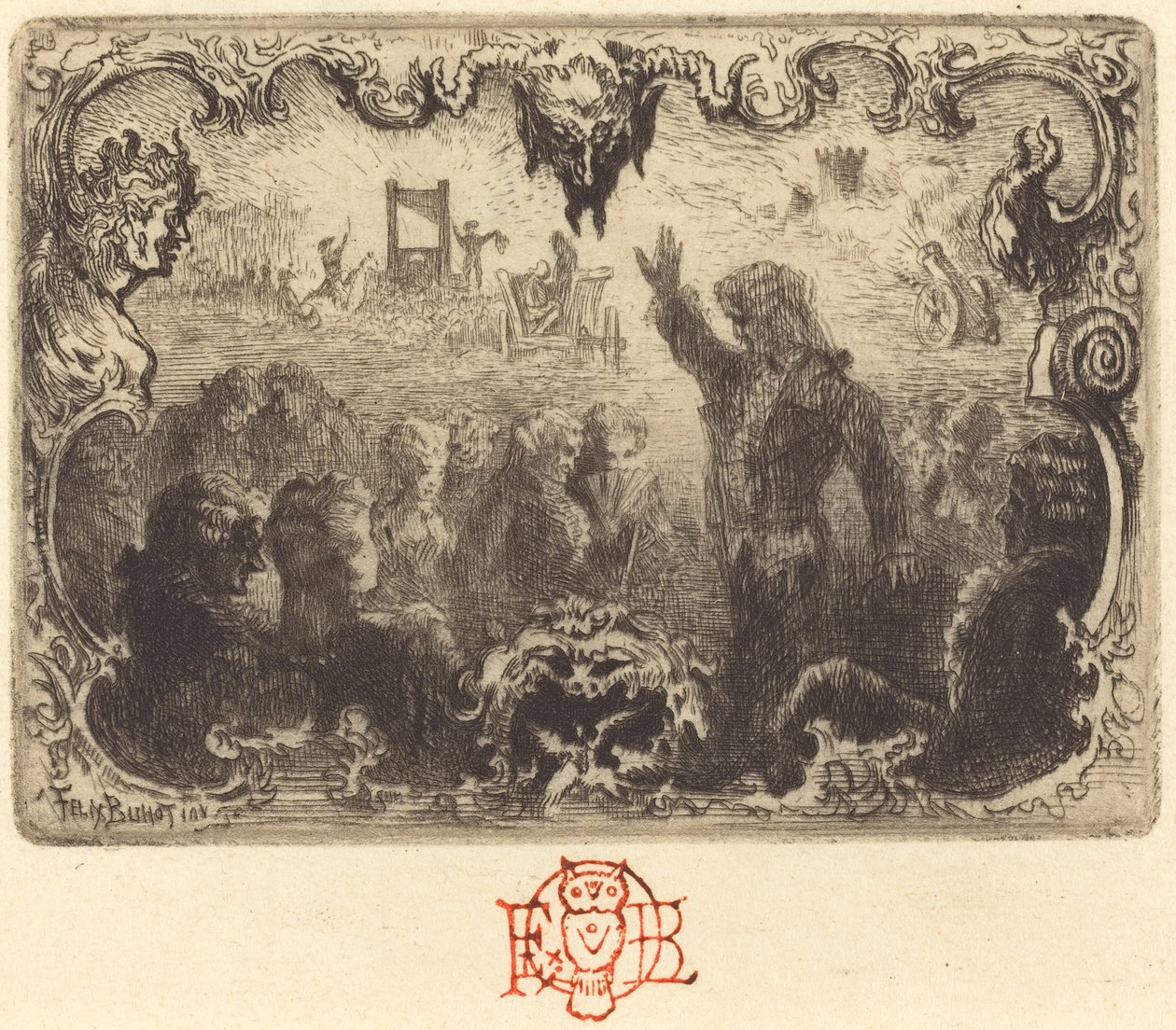 Le Diable amoureux di Jacques Cazotte, 3ª vignetta da Felix Hilaire Buhot