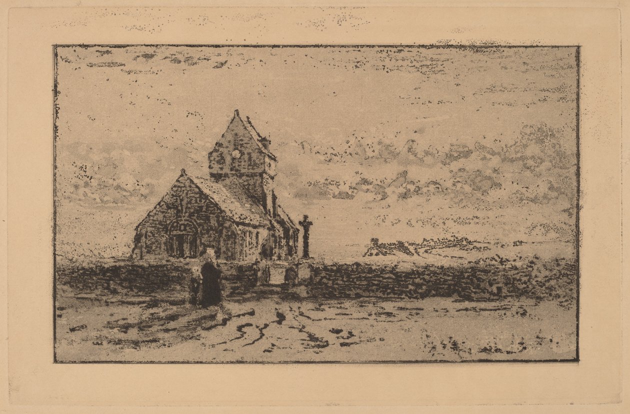 La chiesa di Jobourg da Felix Hilaire Buhot