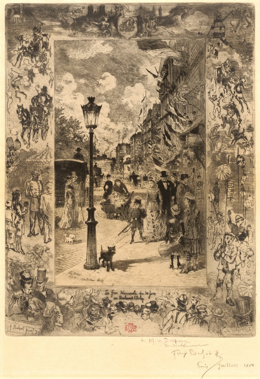 Festa Nazionale sul Boulevard de Clichy da Felix Hilaire Buhot