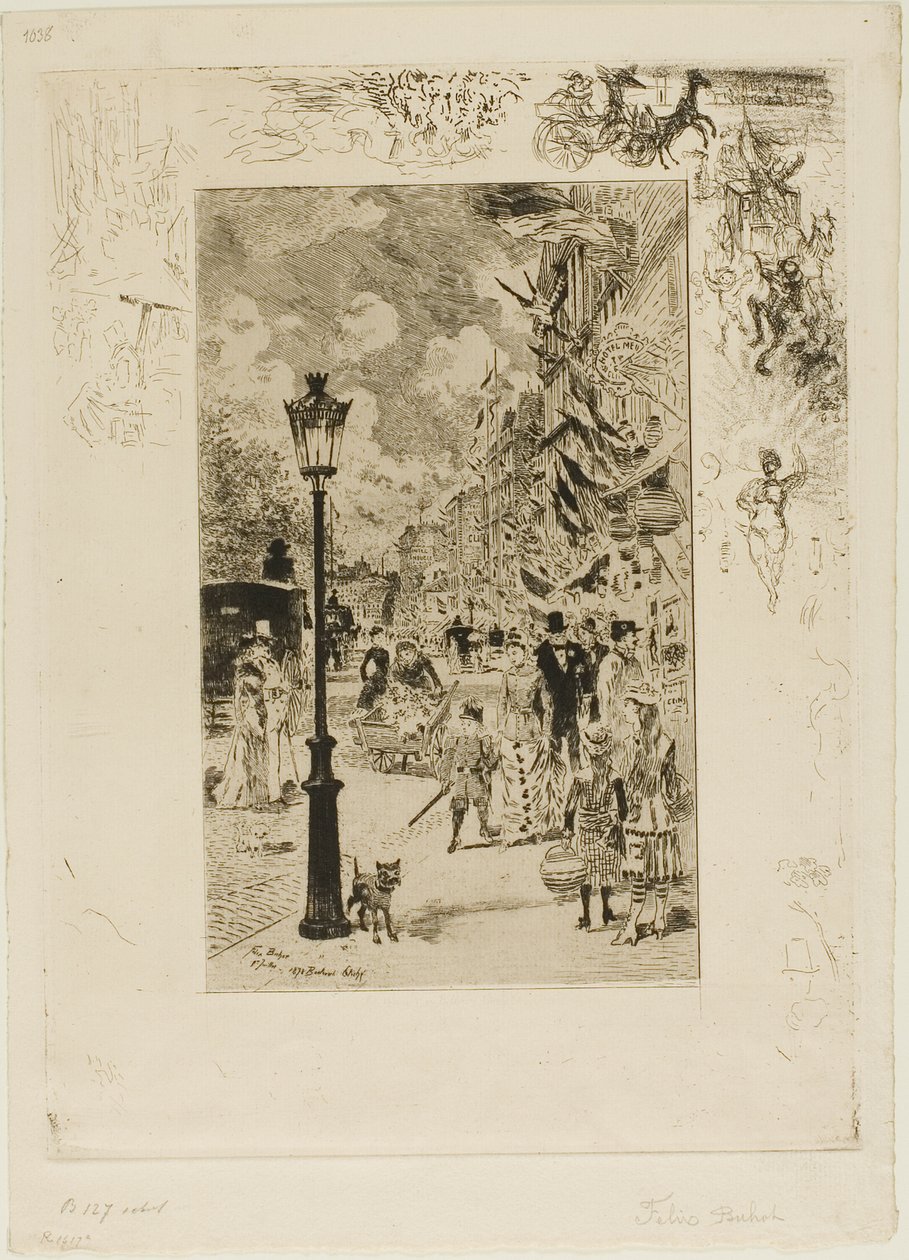 Festa nazionale sul Boulevard Clichy da Felix Hilaire Buhot